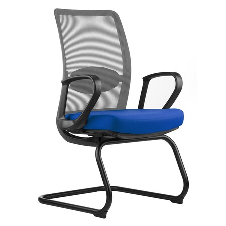 Officesource Agile Collection Gray Mesh Guest Chair with Black Base MFAG1LANSFBL